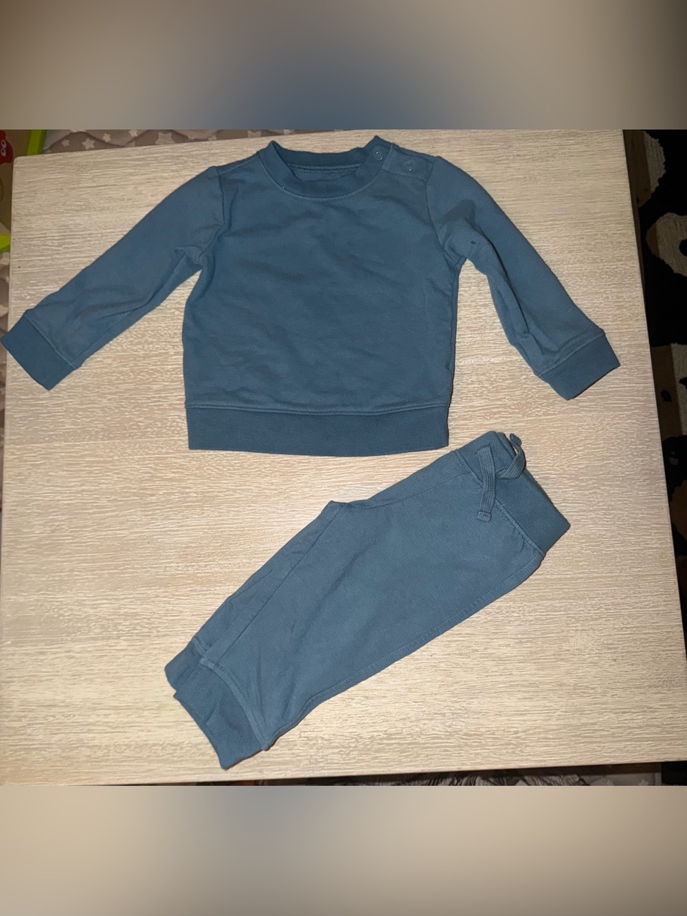 Primary Sweatshirt and Jogger Set in Slate Blue size 6-12 months